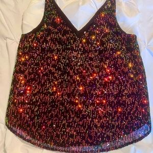 Loft Sequined Tank Top, Lined, size Small. NWT and gorgeous!